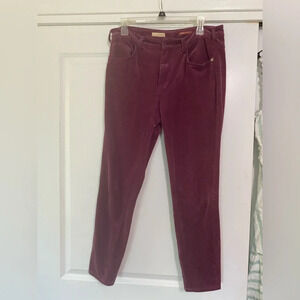 Anthropologie Pilcro Corduroy Skinny Pants High Rise Stretch Purple